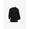 Rick Owens Charmeuse Viscose Cylinder Neck Top Jackets Black In Black