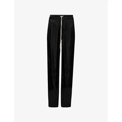 Rick Owens Womens Black Dietrich Drawstring Woven Trousers