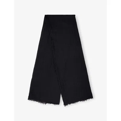 Rick Owens Womens Black Follo Cashmere-silk Pashmina Scarf