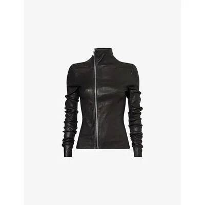 Rick Owens Gary Zip-up Leather Jacket In Black