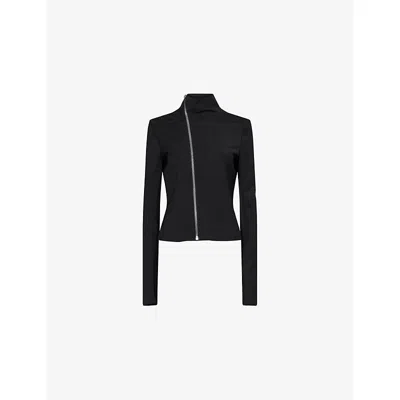 Rick Owens Womens Black Gary High-neck Stretch-wool Blend Jacket