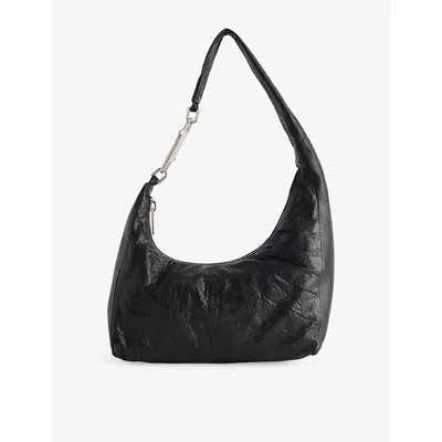 Rick Owens Womens Black Gemini Small Woven Shoulder Bag