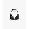 Rick Owens Brown Hollywood Waxy Lamb Leather Bra In Black