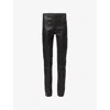 Rick Owens Womens  Hollywood High-rise Leather-blend Leggings In Black