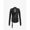 Rick Owens Womens Black Hollywood Wrap-front Leather Jacket In Black