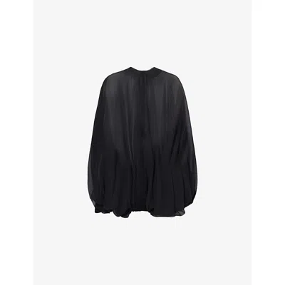 Rick Owens Womens  Luxor Sheer Silk Cape In Black