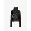 Rick Owens Womens  Naska Asymmetric-hem Slim-fit Leather Jacket In Black