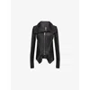 Rick Owens Womens Black Naska Asymmetric Leather Biker Jacket In Black