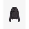 Rick Owens Womens Black Naska Asymmetric Padded Jacket In Black