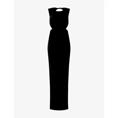 Rick Owens Womens Black Open Back Sleeveless Woven Gown