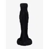 Rick Owens Womens Black Radiance Bustier Gathered Cotton-jersey Maxi Gown In Black