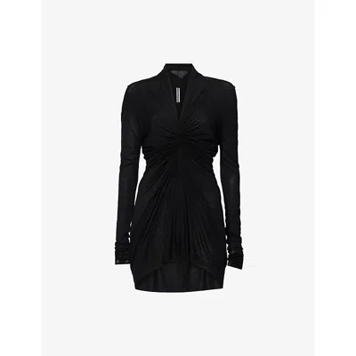 Rick Owens Womens Black Radiance Long-sleeve Woven Top