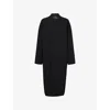 Rick Owens Womens Black Relaxed-fit Island Wool Coat In Black