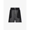 Rick Owens Perforated Cotton Bermuda Shorts In Black