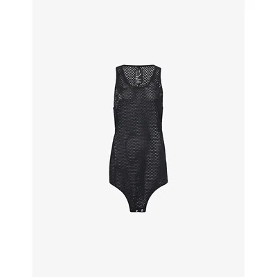 Rick Owens Womens Black  X Champion Sleeveless Mesh Cotton Top