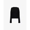 Rick Owens Womens Black Round-neck Long-sleeves Cashmere Jumper Xs In Black
