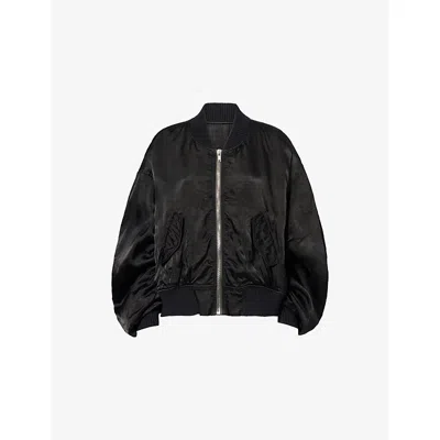 Rick Owens Womens  Secchia Flight Woven Bomber Jacket In Black