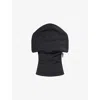 Rick Owens Womens Black Shroud Curved-neckline Wool-blend Top In Black
