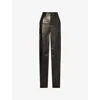 Rick Owens Womens Black Sliced Wool Maxi Skirt