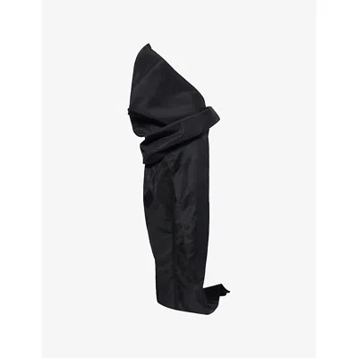 Rick Owens Draped Woven Maxi Skirt In Black