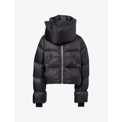 Rick Owens Womens Boxy Funnel-neck Puffer Jacket Black