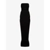 Rick Owens Womens Black Bustier Split Cotton-blend Gown
