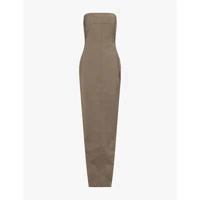 Rick Owens Womens Bustier Tailored Wool-blend Maxi Dress Dust