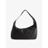 Rick Owens Womens Black Cropped Gemini Leather Shoulder Bag In Black