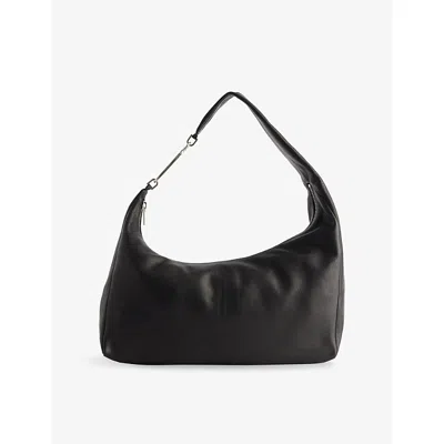 Rick Owens Womens Black Cropped Gemini Leather Shoulder Bag