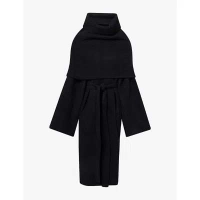 Rick Owens Womens Dagger Belted Cashmere Coat Black