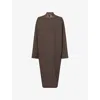 Rick Owens Womens Darkdust Relaxed-fit Island Wool Coat In Brown