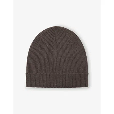 Rick Owens Womens Darkdust Ribbed Wool Bean In Brown