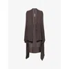 Rick Owens Womens Darkdust Wrap Draped Wool Cardigan