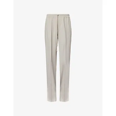 Rick Owens Womens Pearl Dietrich Drawstring Straight-leg Stretch-woven Jogging Bottoms In White