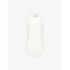 Rick Owens Womens Dinge Basic Raw-hem Sheer Ribbed Jersey Tank Top In Dinge