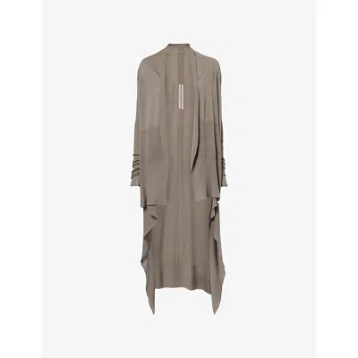 Rick Owens Womens Dust Draped Open-front Wool Cardigan In Brown