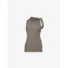 Rick Owens Womens  Twist Sleeveless Wool Top In Dust
