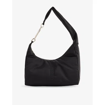 Rick Owens Womens Gemini Small Woven Shoulder Bag Black