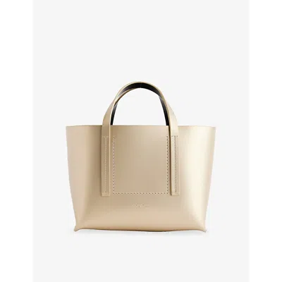 Rick Owens Womens Mini Metallic Leather Tote Bag Gold