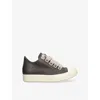 Rick Owens Womens Grey/d.cmb Jumbolace Low Leather Low-top Trainers Eur 40 / 7 Uk In Gray