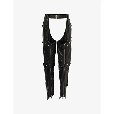 Rick Owens Womens Black Leo Leather Chaps