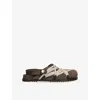 Rick Owens Womens Brown Megalace Granola Suede Mules Eur 41 / 8 Uk In Brown