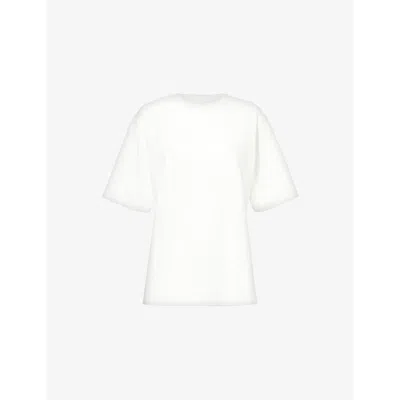Rick Owens Womens  Brad Centre-seam Cotton-jersey T-shirt In Milk