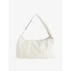 Rick Owens Womens Milk Cropped Gemini Leather Shoulder Bag In White