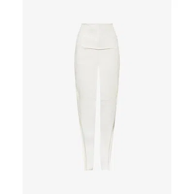 Rick Owens Womens Milk Sliced Wool Maxi Skirt In White