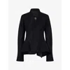 Rick Owens Womens Moog Wrap-front Wool-blend Jacket Black In Black