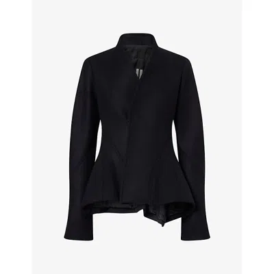 Rick Owens Womens Moog Wrap-front Wool-blend Jacket Black