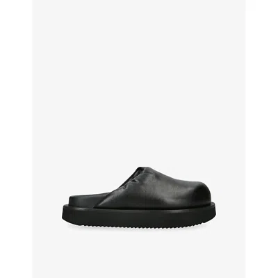 Rick Owens Womens Padded Leather Mules Black Eur 40 / 7 Uk