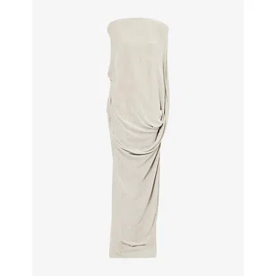 Rick Owens Womens Pearl Nouveau Draped Woven Gown In Neutral