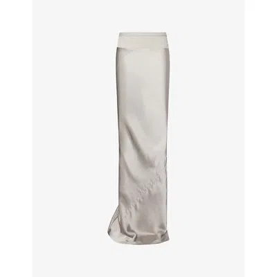 Rick Owens Womens Pearl Slim Long Coda Woven Maxi Skirt In Gray